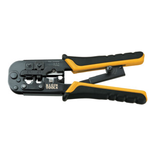 Klein Tools Data-crimptang met ratel RJ45 RJ11 RJ12 knippen strippen