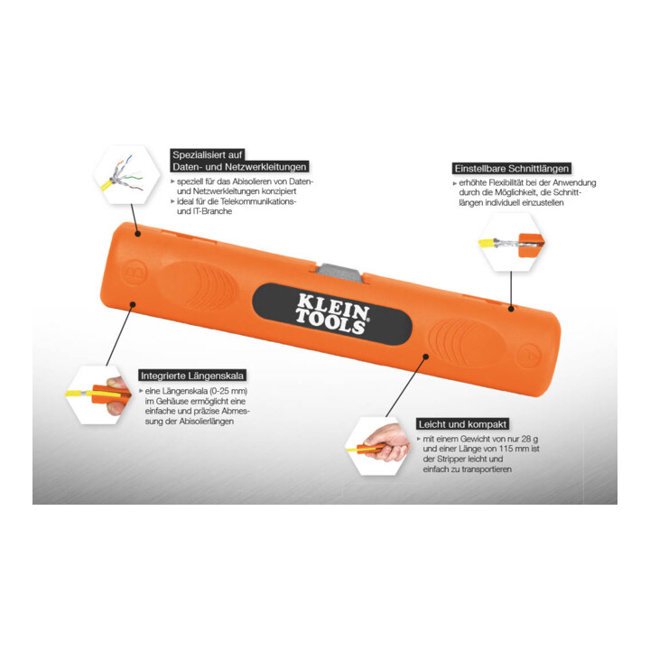 Klein Tools Data kabelstripper Cat5 Cat6 Cat7 4,5-10mm