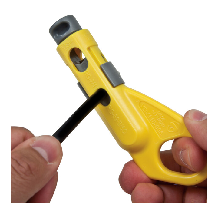 Klein Tools Dénudeur coaxial radial 2 niveaux 13,3 cm RG59 RG6 RG6Q RG7 RG11 2 pièces