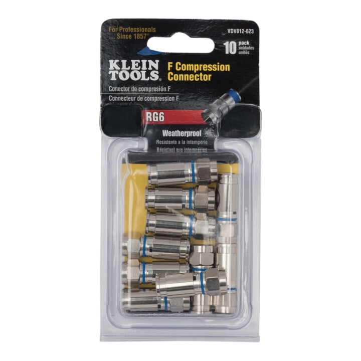 Klein Tools F-compressiestekkers RG6 waterdicht 50-dlg.