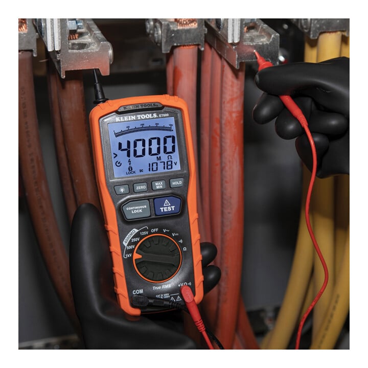 Klein Tools Isolatiemeter 125 tot 1000 V tot 4000 MΩ CAT IV