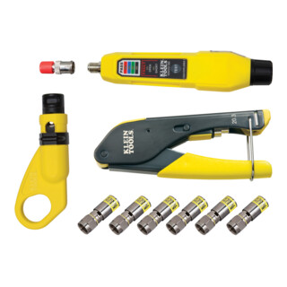 Klein Tools Kit d’installation et de test coaxial RG6 RG6Q avec testeur de câble