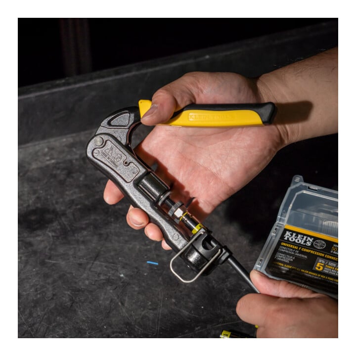 Klein Tools Kompressionszange Koaxstecker F BNC RCA hochbelastbar 15,9 cm