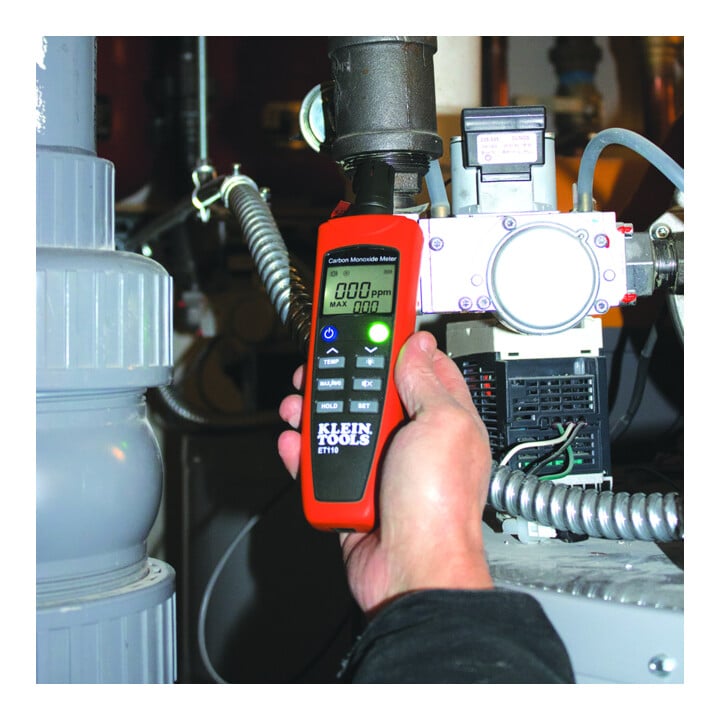 Klein Tools Koolmonoxide Detector CO Meter met Temperatuurmeting