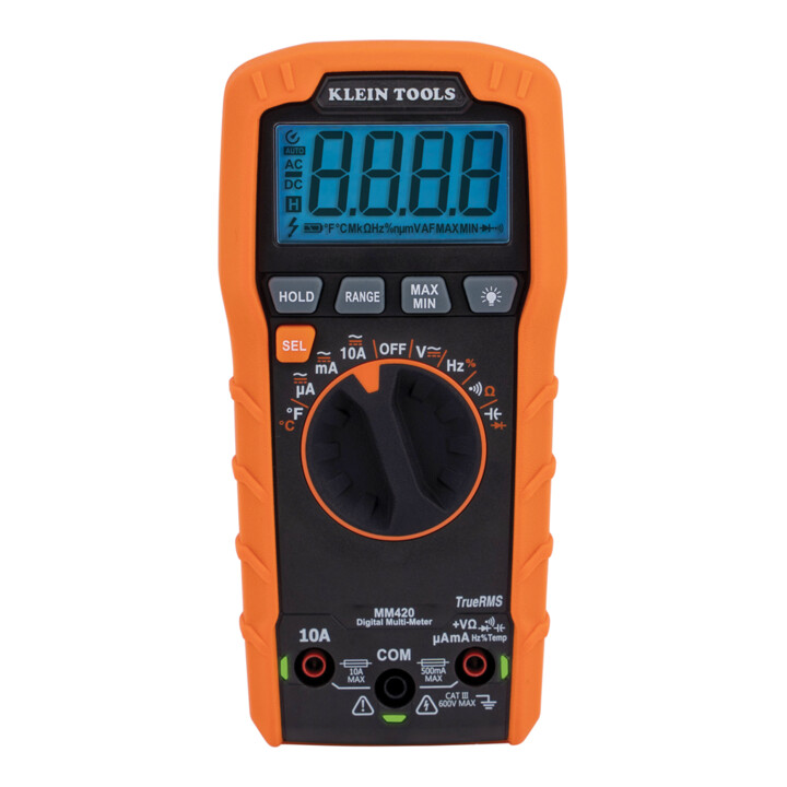Klein Tools Multimeter digitaal TRMS Auto Range 600 V Temperatuur CAT III
