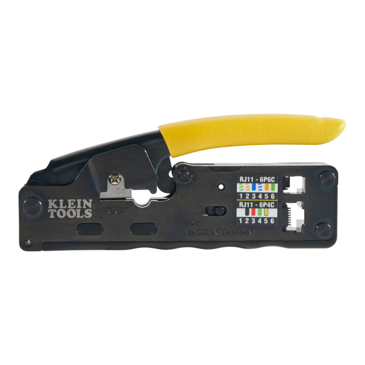 Klein Tools Pince à sertir compacte avec cliquet pour RJ45 RJ11 RJ12