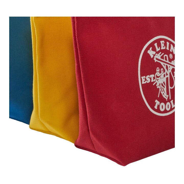 Klein Tools Set 3 sacs à outils en toile avec fermeture éclair colorée