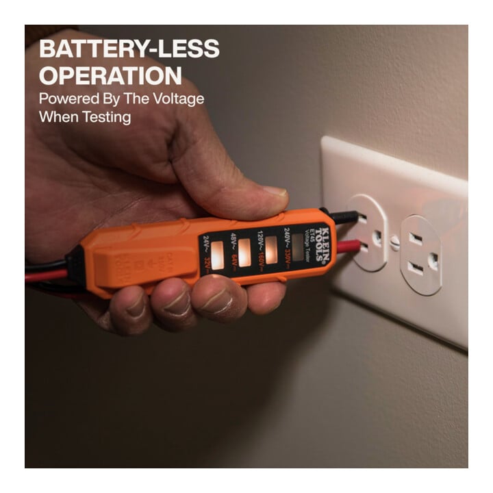 Klein Tools Spanningstester AC DC 24 tot 240 V batterijloos LED-display CAT III