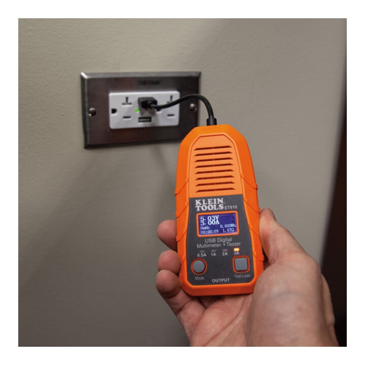 Klein Tools Testeur numérique USB A Tension Courant Capacité LCD