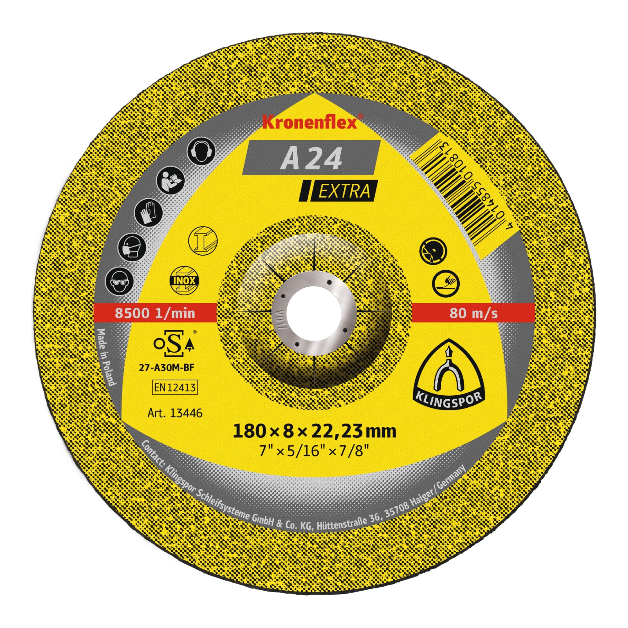 Klingspor A 24 EX Schruppscheiben, 150 x 6 x 22,23 mm gekröpft