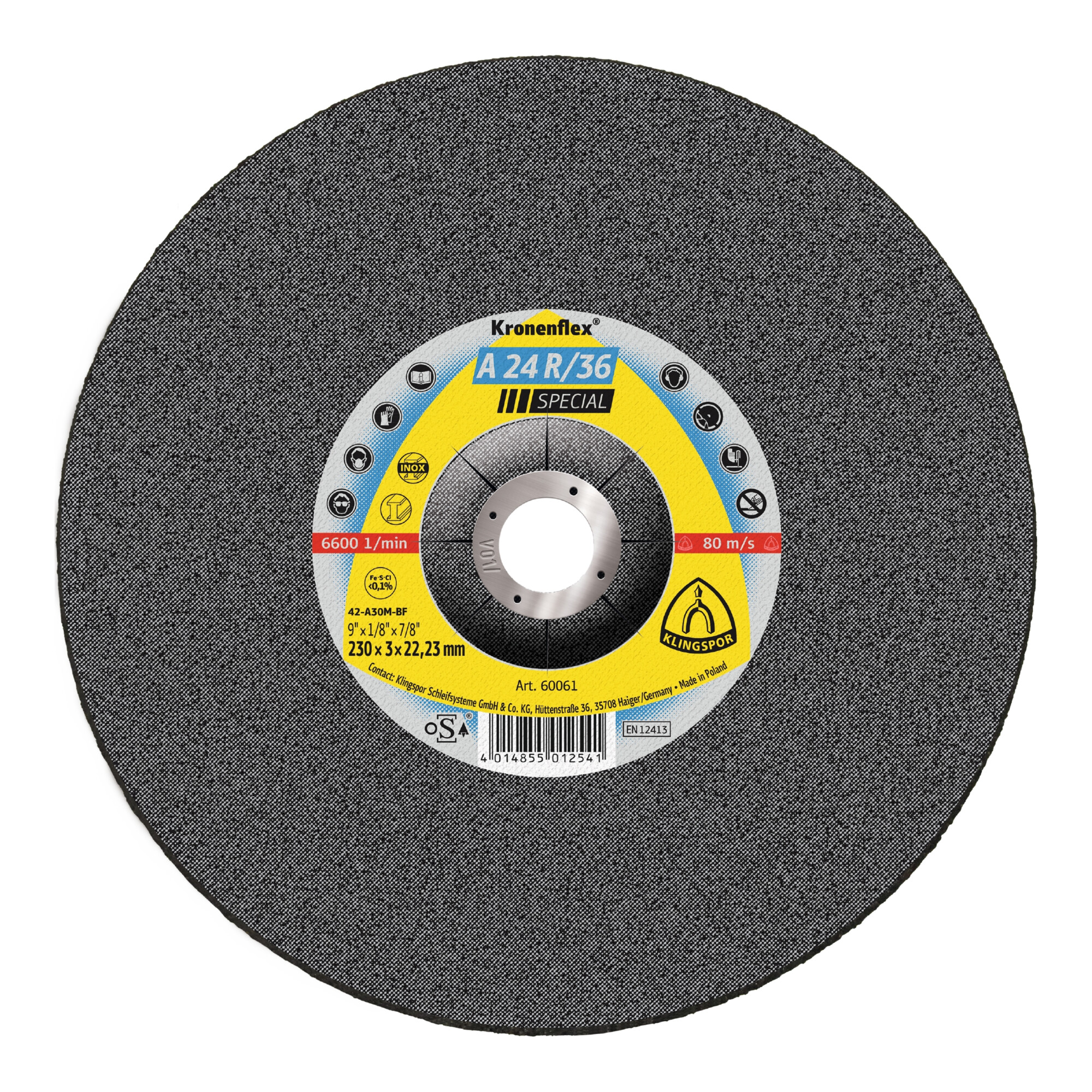 Klingspor A 24 R 36 Trennscheiben, 125 x 2,5 x 22,23 mm gekröpft