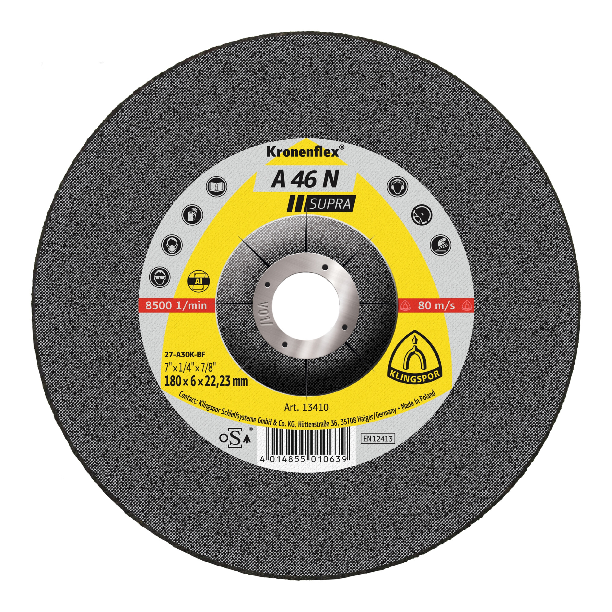 Klingspor A 46 N Schruppscheiben, 115 x 6 x 22,23 mm gekröpft