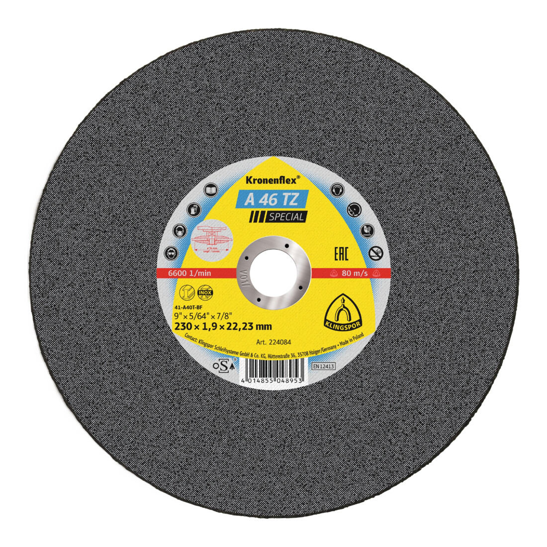 Klingspor A 46 TZ doorslijpschijven, 230 x 1,9 x 22,23 mm vlak