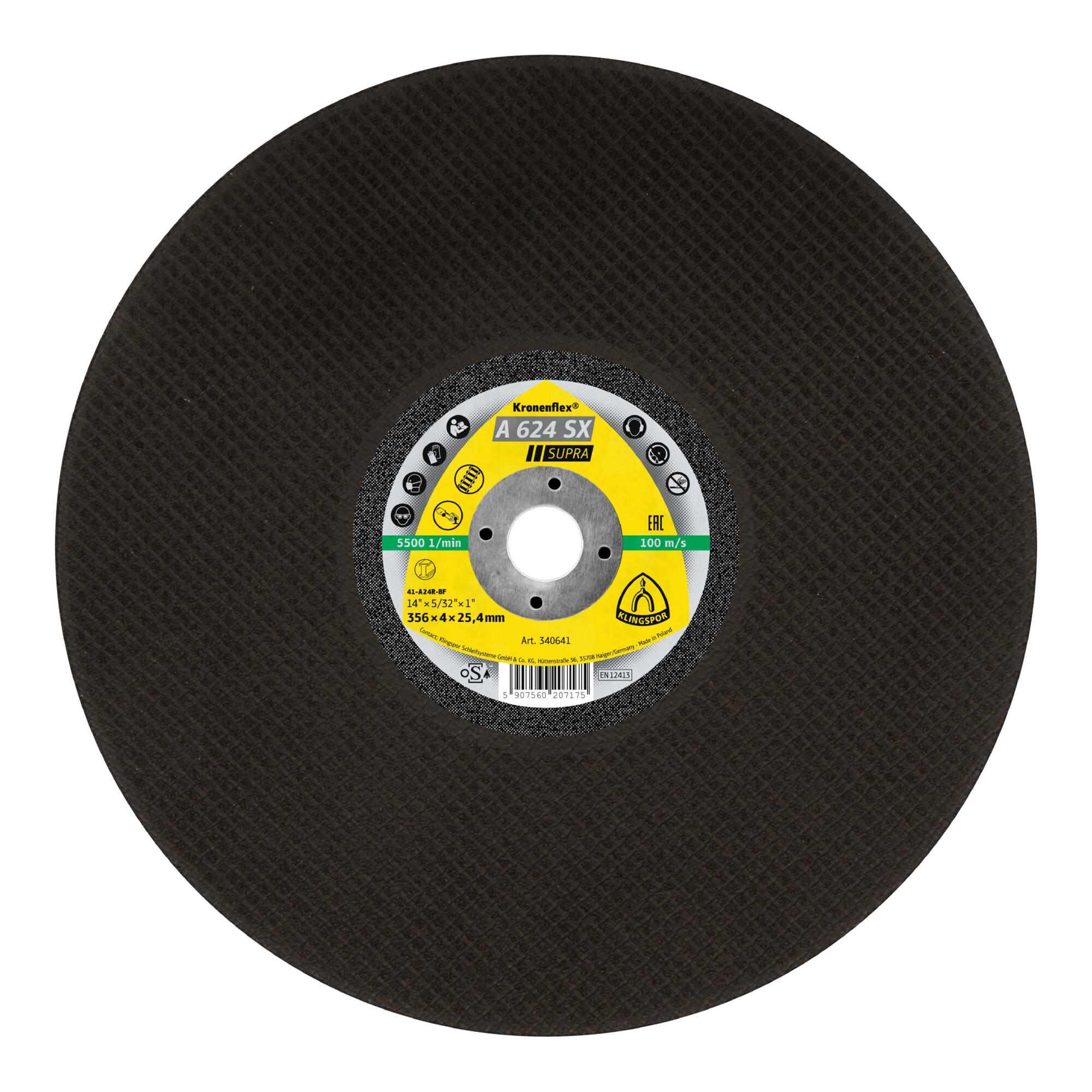 Klingspor A 624 SX Großtrennscheiben, 356 x 4 x 22,23 mm gerade