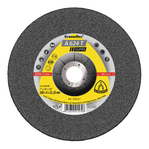 Klingspor A 624 T Schruppscheiben, 230 x 6 x 22,23 mm gekröpft