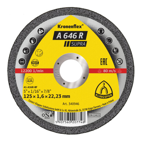 Klingspor A 646 R Trennscheiben, 230 x 1,9 x 22,23 mm gekröpft