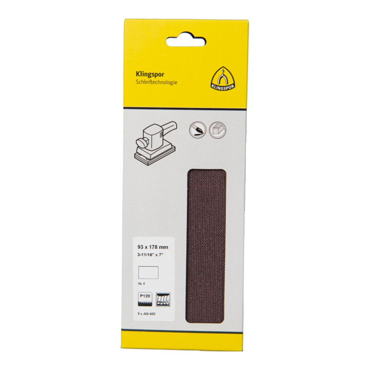 Klingspor AN 400 Gitterstreifen, Korn 180 93 x 178 mm, SB-verpackt im Reiter
