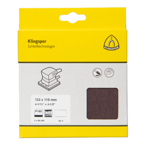 Klingspor AN 400 Gitterstreifen, Korn 320 103 x 115 mm, SB-verpackt im Reiter