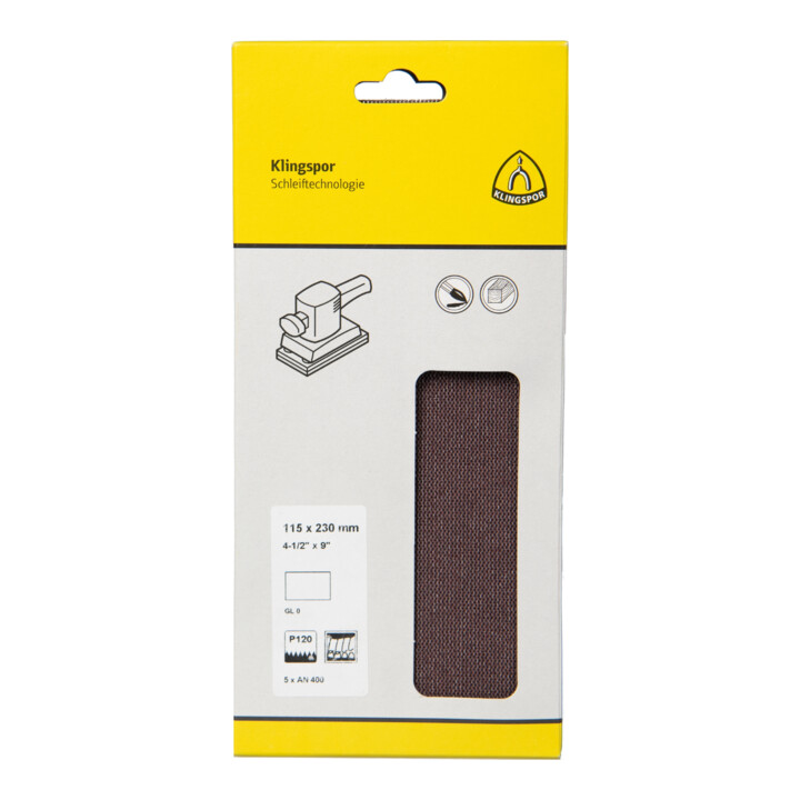 Klingspor AN 400 Gitterstreifen, Korn 80 115 x 230 mm, SB-verpackt im Reiter