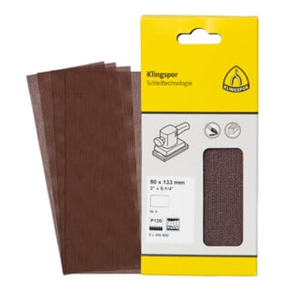Klingspor AN 400 Gitterstreifen, Korn 80 80 x 133 mm, SB-verpackt im Reiter