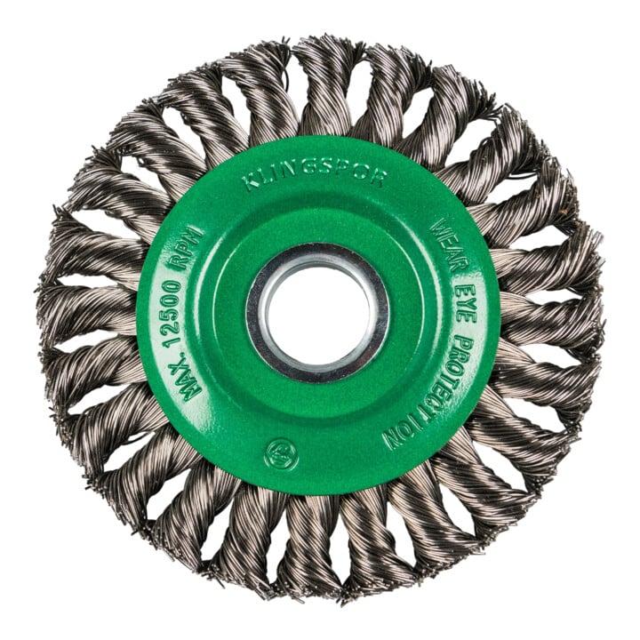 Klingspor BR 600 Z Rundbürste gezopft einreihig, 125 x 14 mm, Gewinde M 14 0,5 Stahl