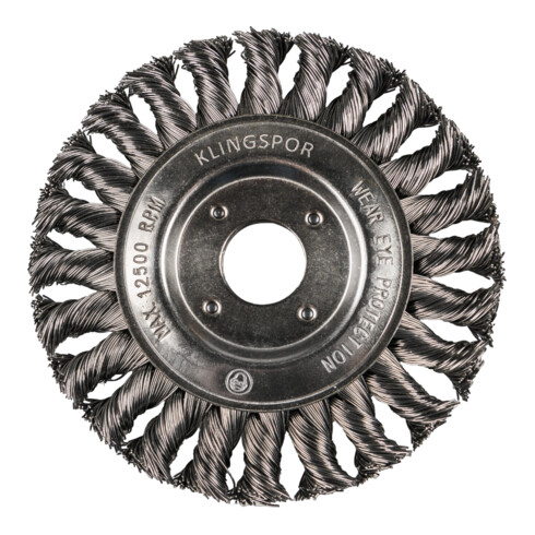 Klingspor BR 600 Z Rundbürste gezopft einreihig, 178 x 14 mm, Gewinde M 14 0,5 Stahl