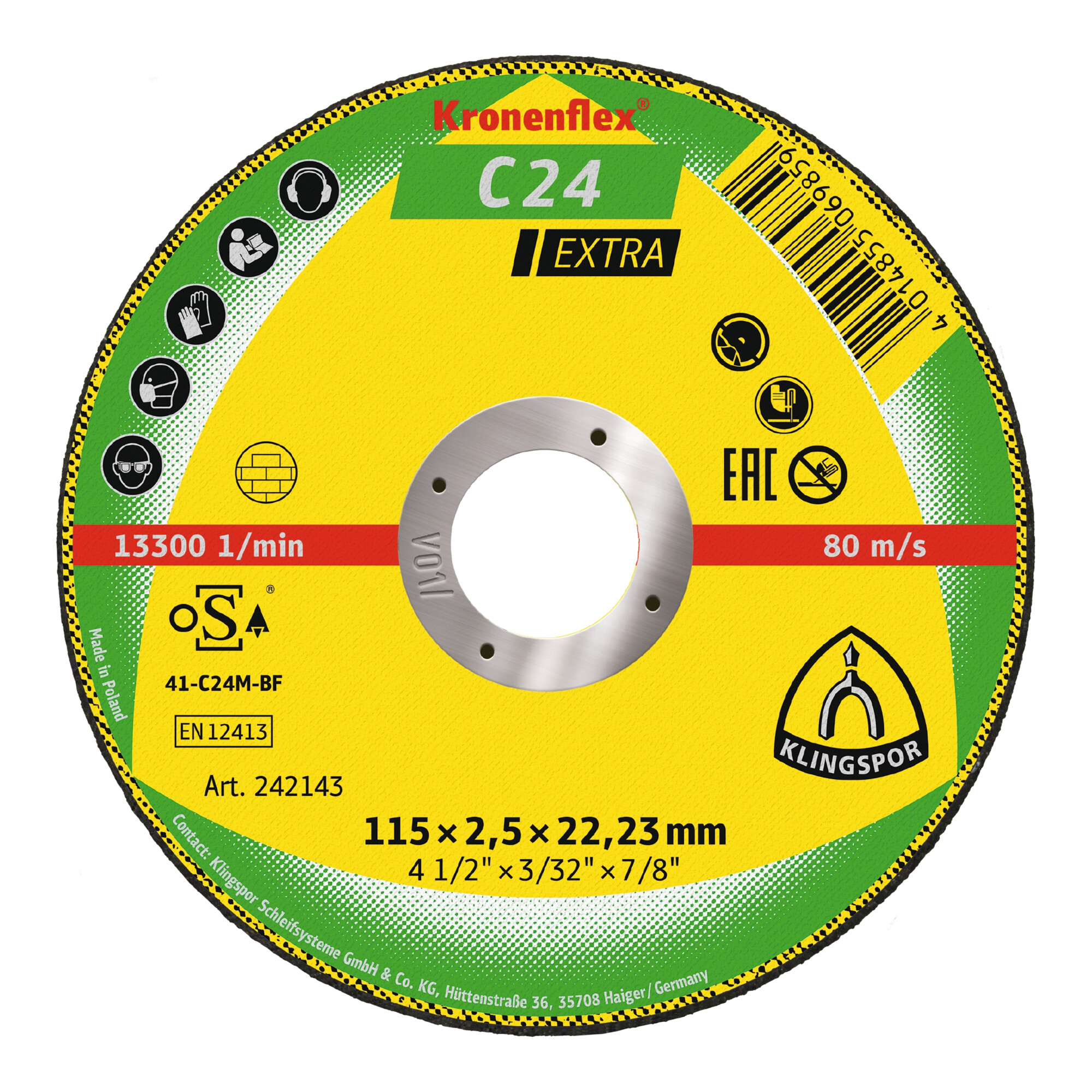 Klingspor C 24 EX Trennscheiben, 115 x 2,5 x 22,23 mm gerade