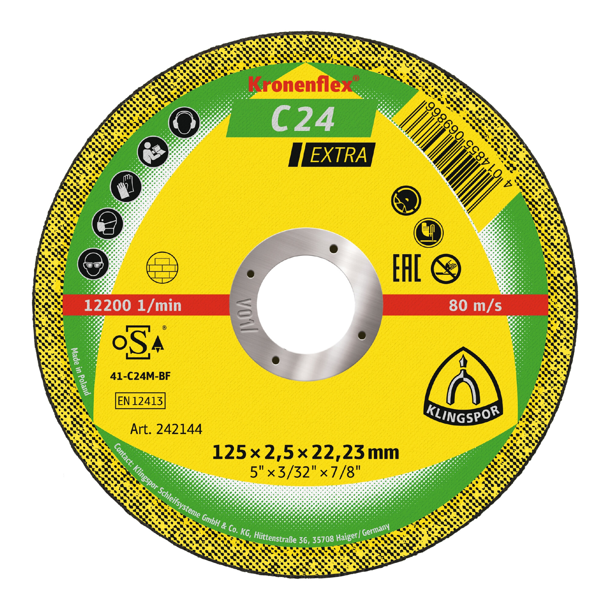 Klingspor C 24 EX Trennscheiben, 125 x 2,5 x 22,23 mm gerade