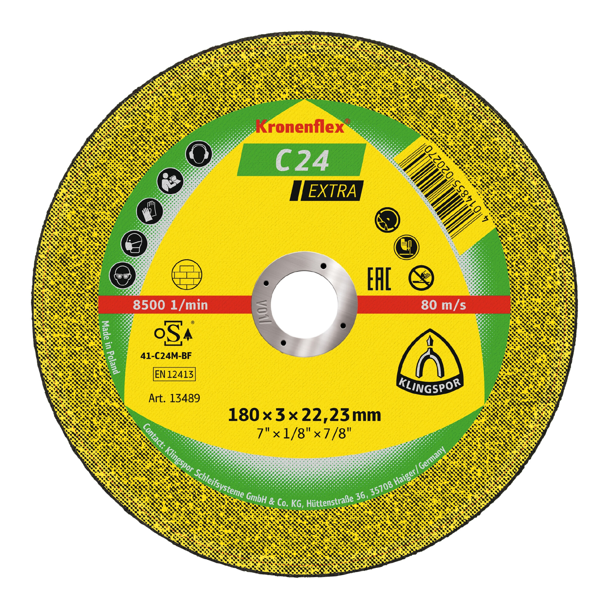 Klingspor C 24 EX Trennscheiben, 180 x 3 x 22,23 mm gerade