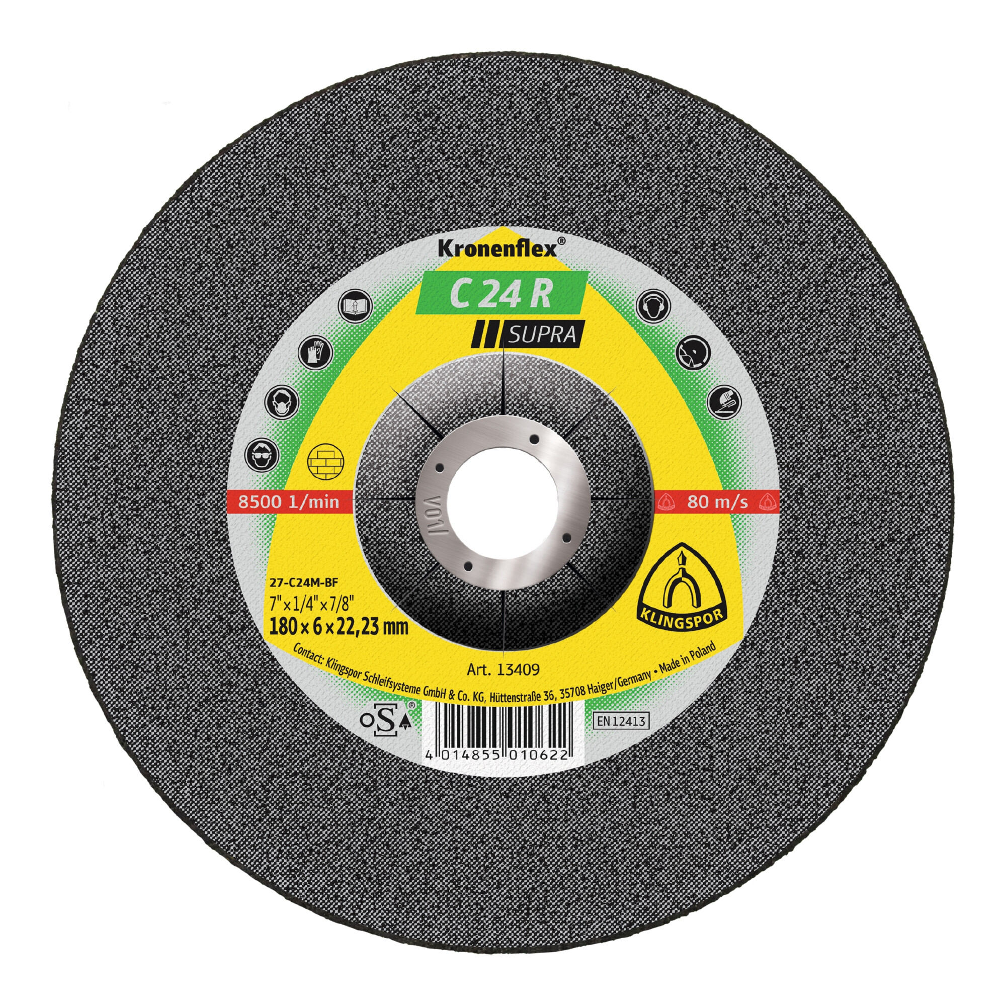 Klingspor C 24 R Schruppscheiben, 115 x 6 x 22,23 mm gekröpft