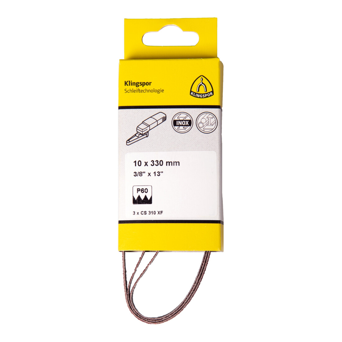 Klingspor CS 310 XF Bänder, 10 x 330 mm Korn 60 F4G, SB-verpackt im Reiter