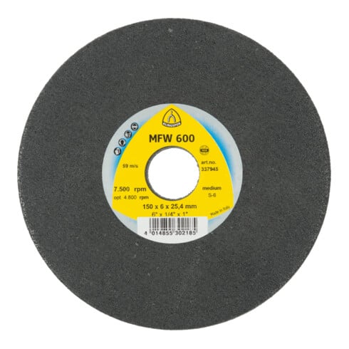 Klingspor Dischi compatti MFW 600, 150x6x25,4mm, carburo di silicio medio, grigio
