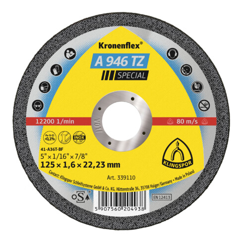 Klingspor Dischi da taglio A 946 TZ