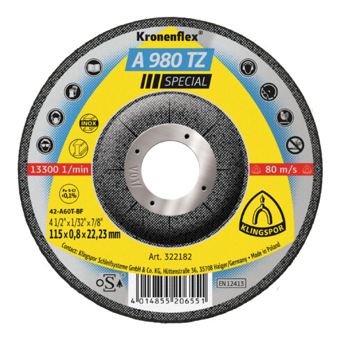 Klingspor Dischi per troncatura A 980 TZ curvati