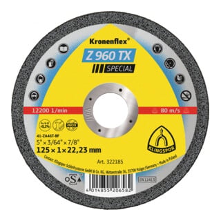 Klingspor Dischi per troncatura Z 960 TX in zircone, dritti