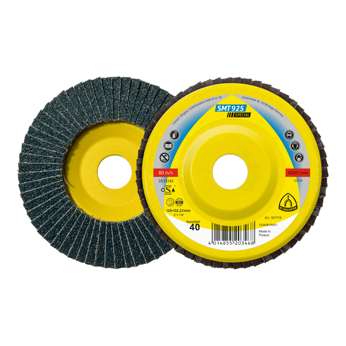 Klingspor Dischi lamellari SMT 925, grana 60, piani