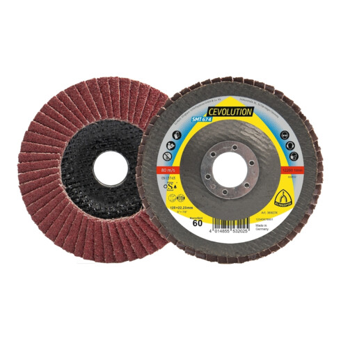 Klingspor Disque à lamelles SMT 674 125x22,23mm bombé K80 Corindon céramique K80