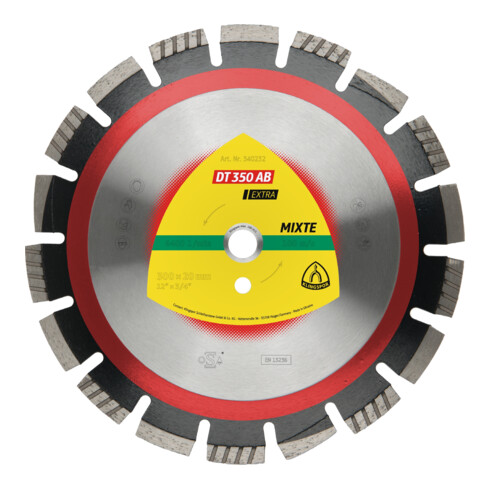 Klingspor DT 350 AB Diamanttrennscheiben, 400 x 3,6 x 25,4 mm 24 Segmente 40 x 3,6 x 12 mm, Weitverzahnt