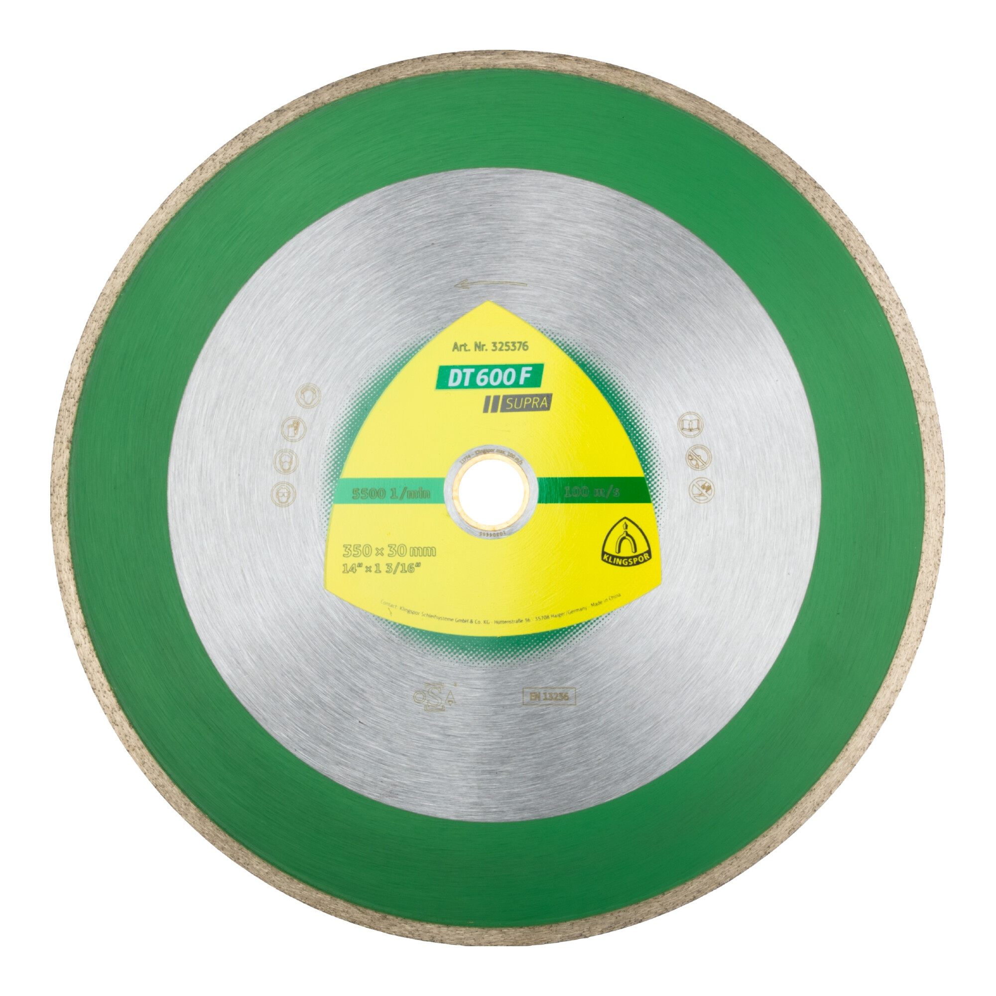 Klingspor DT 600 F Diamanttrennscheiben 350 x 2 x 30 mm 2 x 7 mm geschlossener Rand