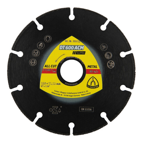 Klingspor DT 600ACM Diamanttrennscheiben mm 8 Segmente VG - Vakuumgelötet