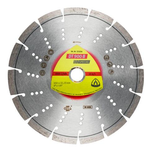 Klingspor DT 900 B Diamanttrennscheiben 180 x 2,6 x 22,23 mm 11 Segmente 42 x 2,6 x 12 mm Standardverzahnung