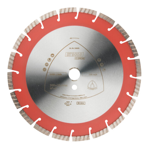 Klingspor DT 900 B Diamanttrennscheiben 300 x 2,8 x 25,4 mm 20 Segmente 40 x 2,8 x 12 mm Standard Turbo