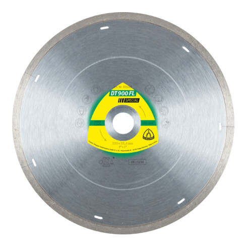 Klingspor DT 900 FL Diamanttrennscheiben 230 x 1,8 x 22,23 mm 1,8 x 7 mm geschl. Rand m. Laserschlitzen