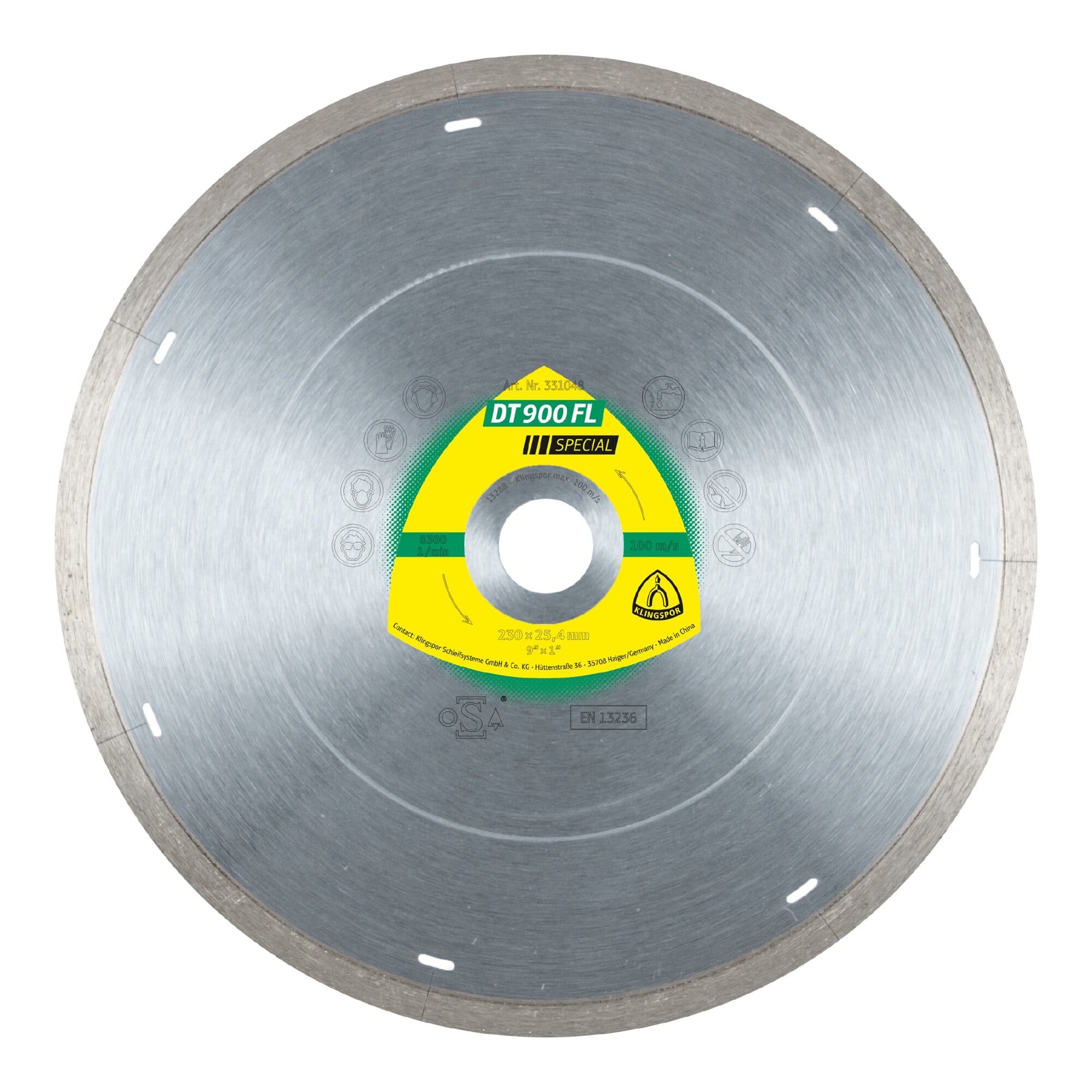 Klingspor DT 900 FL Diamanttrennscheiben 230 x 1,8 x 22,23 mm 1,8 x 7 mm geschl. Rand m. Laserschlitzen