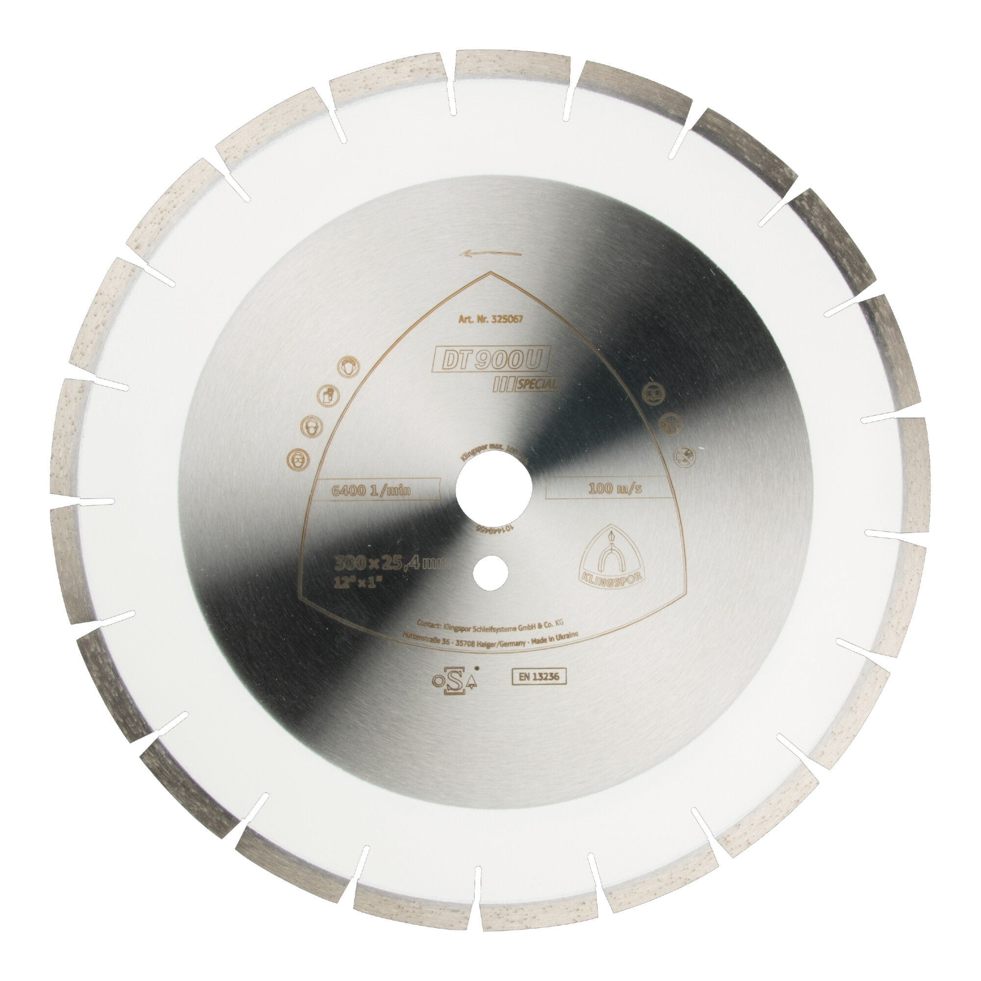 Klingspor DT 900 U Diamanttrennscheiben, 400 x 3,6 x 30 mm 24 Segmente 40 x 3,6 x 10 mm, Weitverzahnt