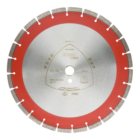 Klingspor DT 910 B Disques de coupe diamantés 500 x 3,7 x 25,4 mm 36 segments 40 x 3,7 x 11 mm Denture étroite