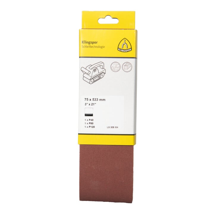 Klingspor LS 309 XH Bänder (Set), 75 x 533 mm F5, SB-verpackt im Reiter