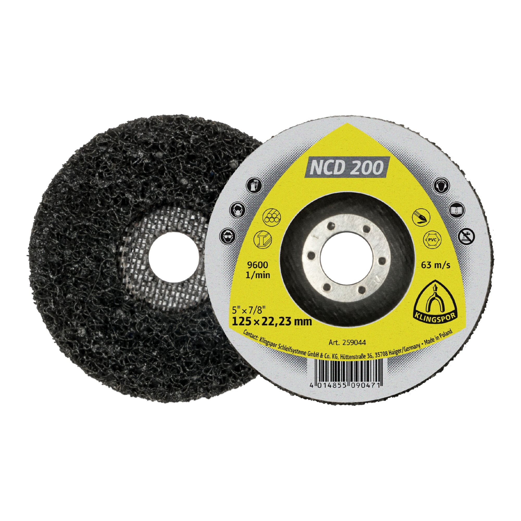 Klingspor NCD 200 Reinigungsscheibe, 115 x 22,23 mm Siliziumkarbid gerade