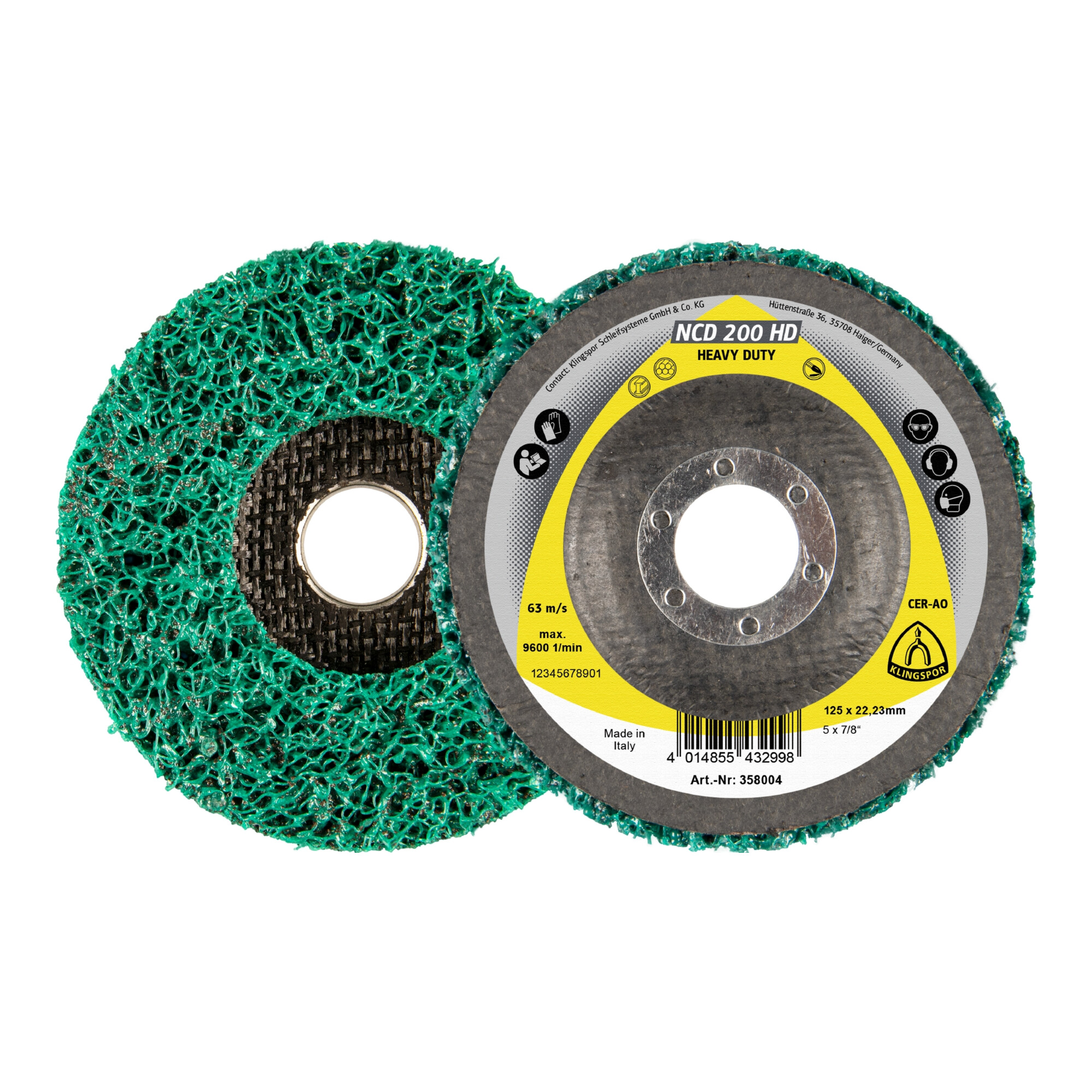 Klingspor NCD 200HD Reinigungsscheibe, 115 x 22,23 mm extra grob Korund gerade
