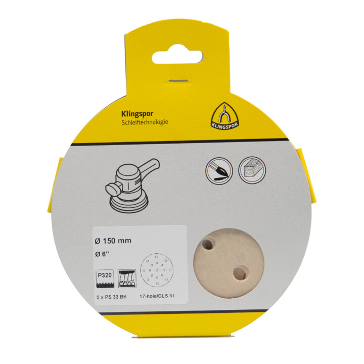 Klingspor PS 33 BK Scheiben kletthaftend, Lochform GLS51, SB-verpackt im Reiter